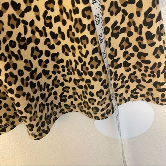 Zara cheetah animal leopard print mini long sleeve crew neck sweatshirt dress S - Picture 5 of 7
